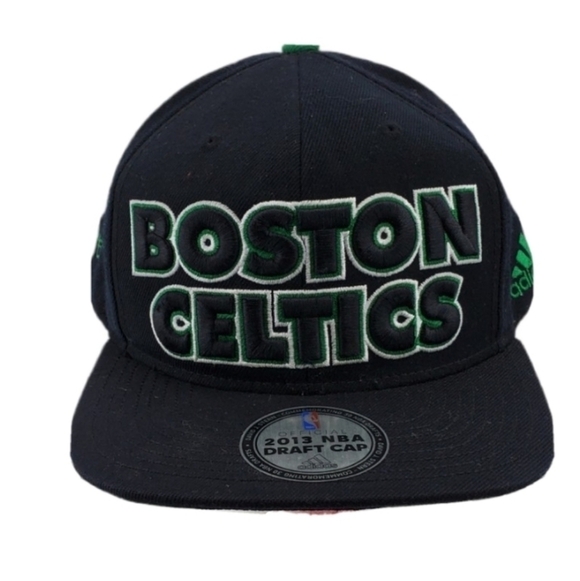 Adidas Boston Celtics Hat Tunestar 2013 Draft Blk Grn Ball Cap Men OS SnapBack - Picture 2 of 12